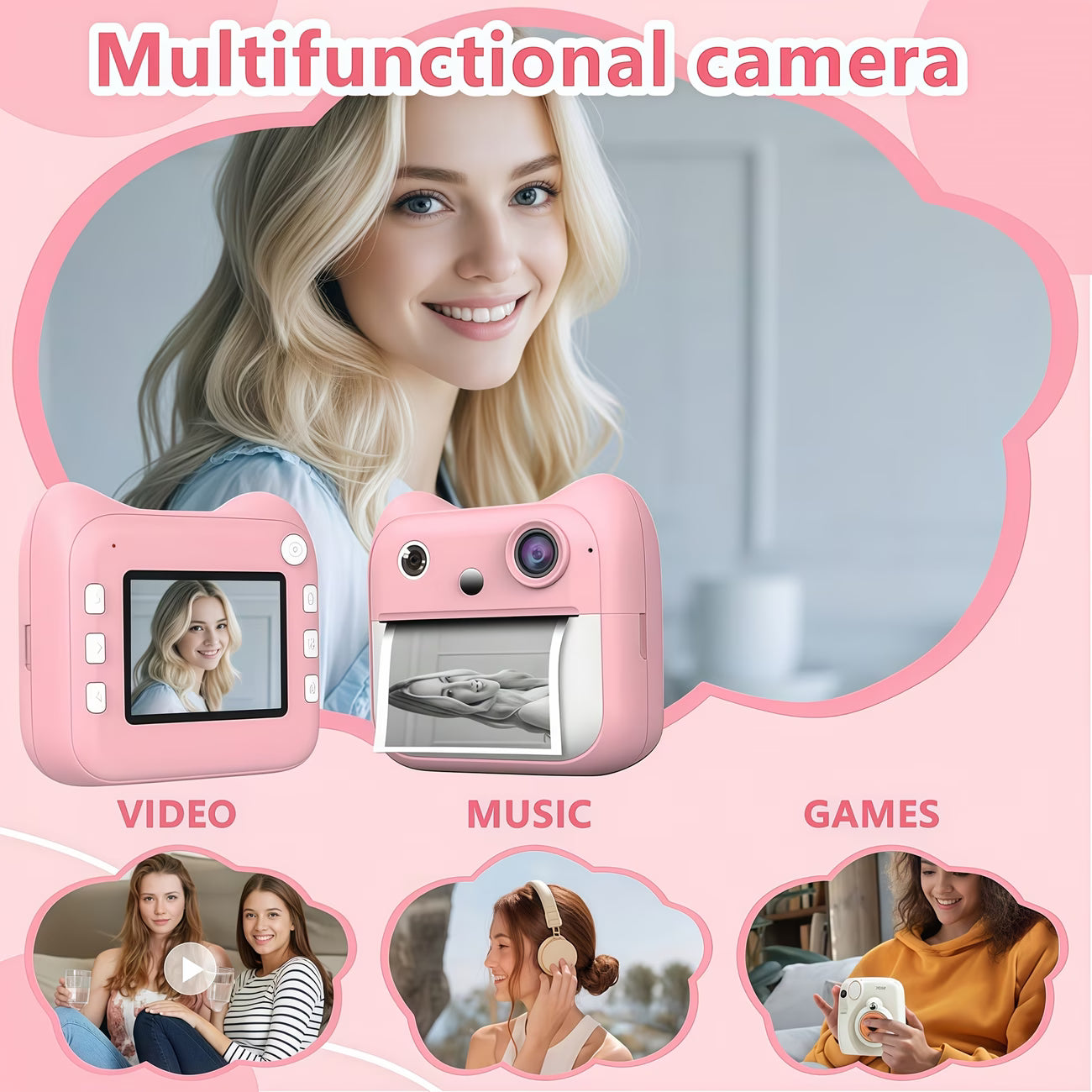 Portable Kids Instant Print Camera