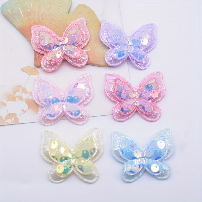 Sparkle Bow Appliqué Set 8PCS Glitter Craft Embellishments