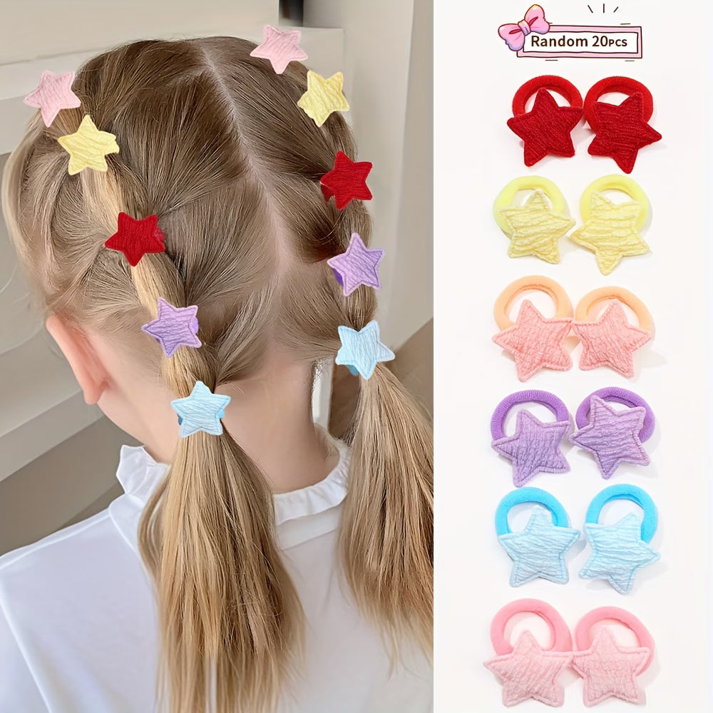 Pastel Pop Hair Ties – 8PCS Cute Fabric Bands for Girls