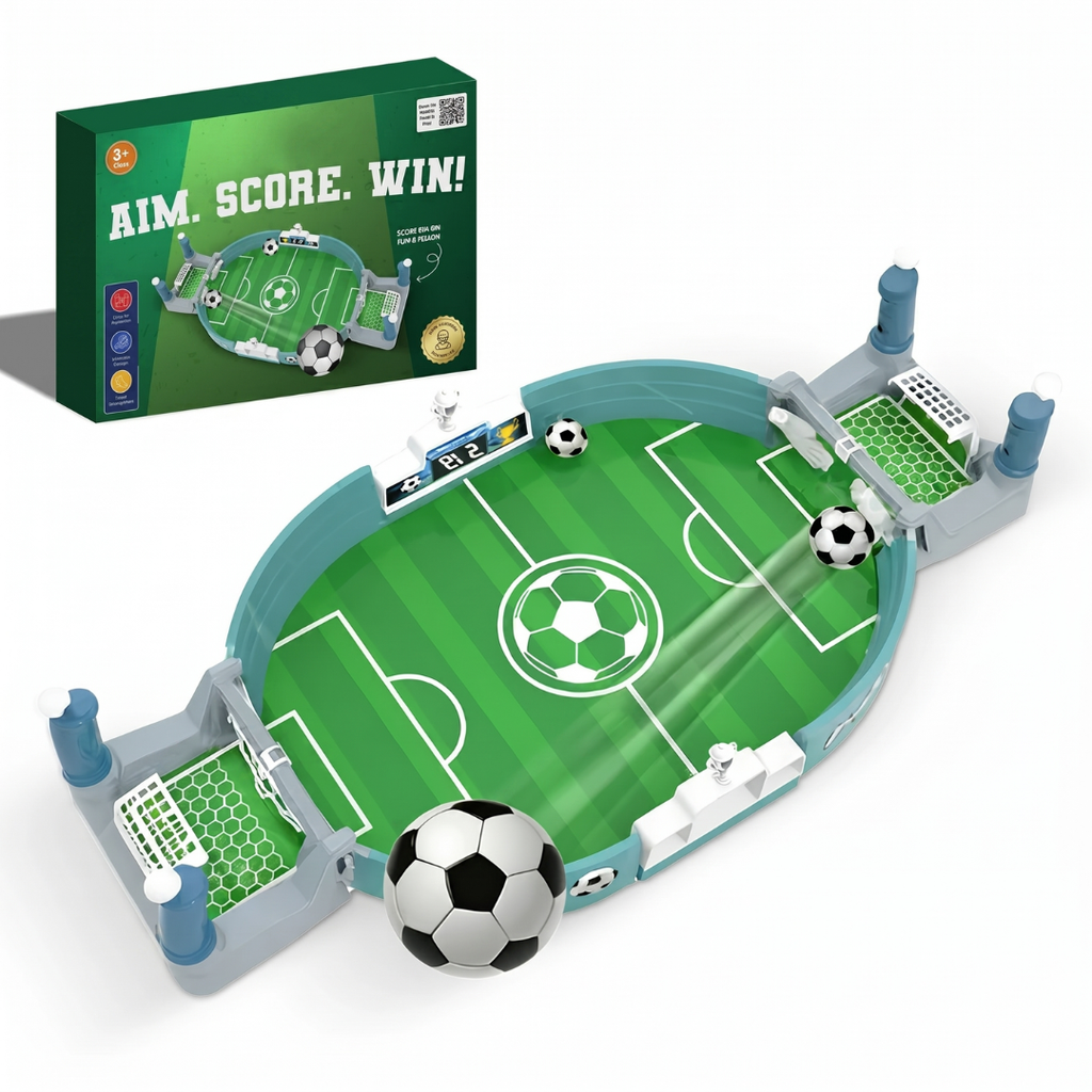 Kids Green Tabletop Football Board Game with 4 Balls
