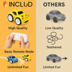 Multicolor remote control toy car with number 15 design and led lights