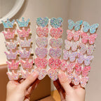 Heart Charm Hair Clips Set Cute Aesthetic Sequin Pins