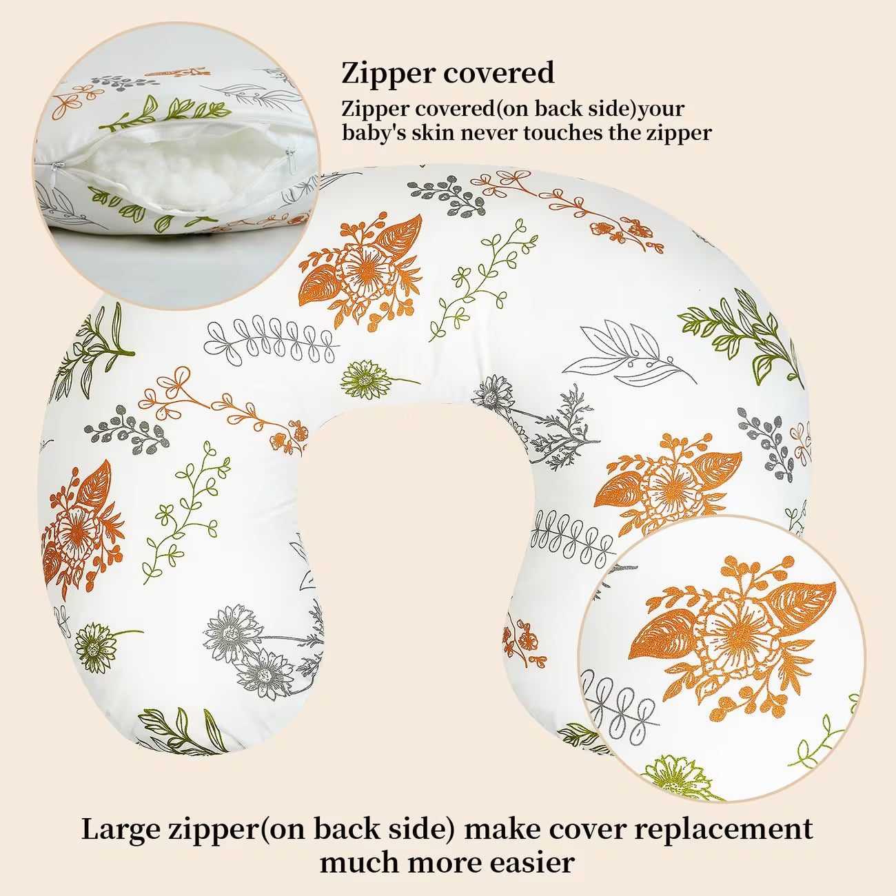 U-Shaped Nursing Pillow – Multi-Functional Support Cushion for Mothers and Newborns