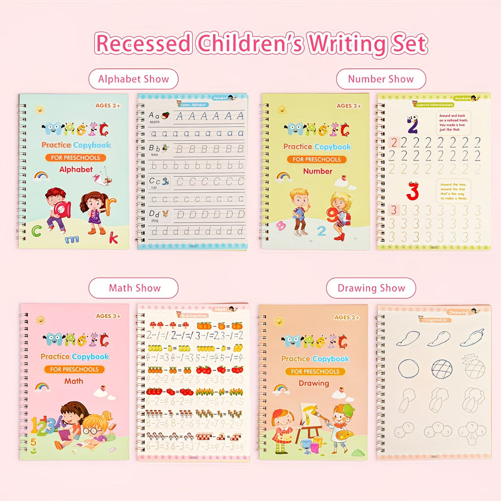 Magic Practice Copybook Set (4 Books + Pen Kit)