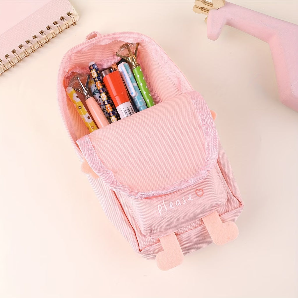 Large Capacity Cartoon Animal Pencil Case – Durable Oxford Fabric Storage Pouch