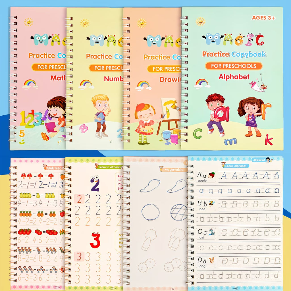 Magic Practice Copybook Set (4 Books + Pen Kit)