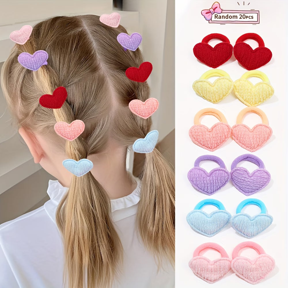 Pastel Pop Hair Ties – 8PCS Cute Fabric Bands for Girls