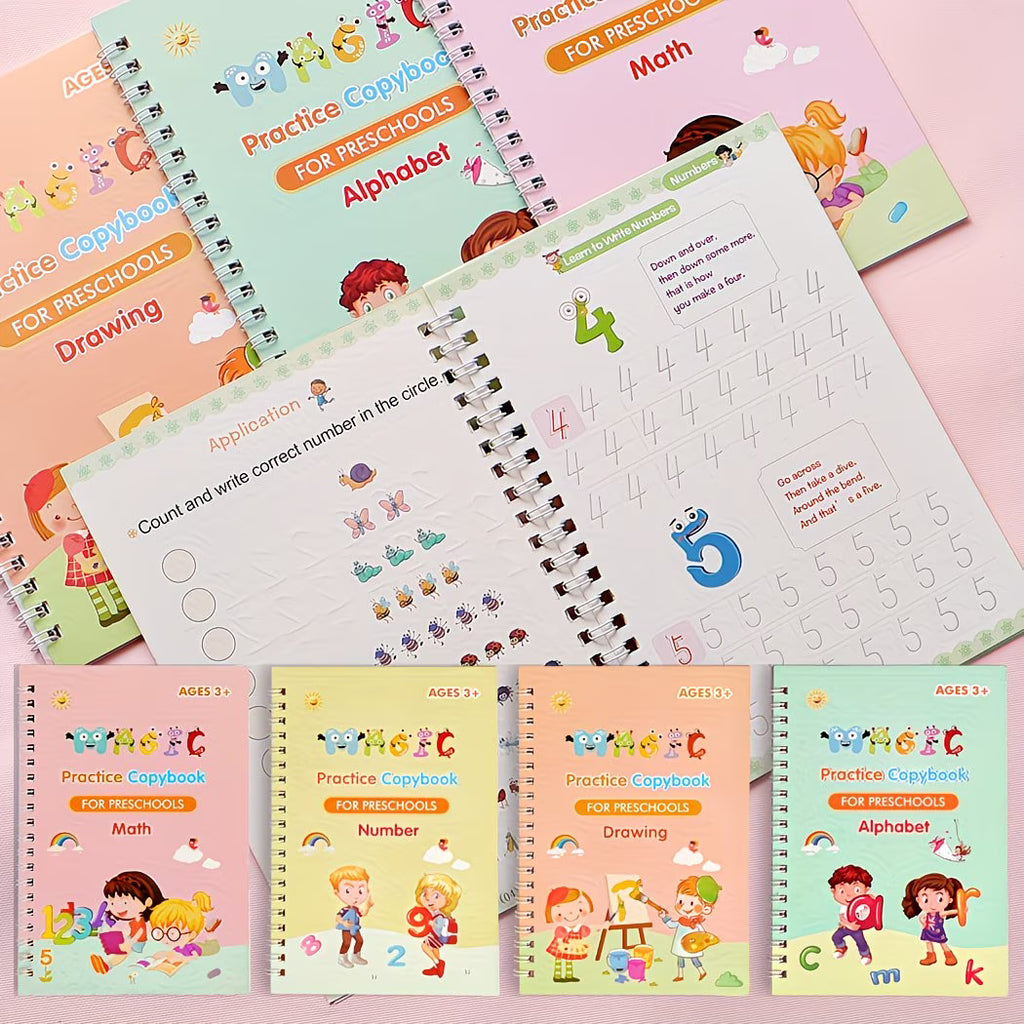 Magic Practice Copybook Set (4 Books + Pen Kit)
