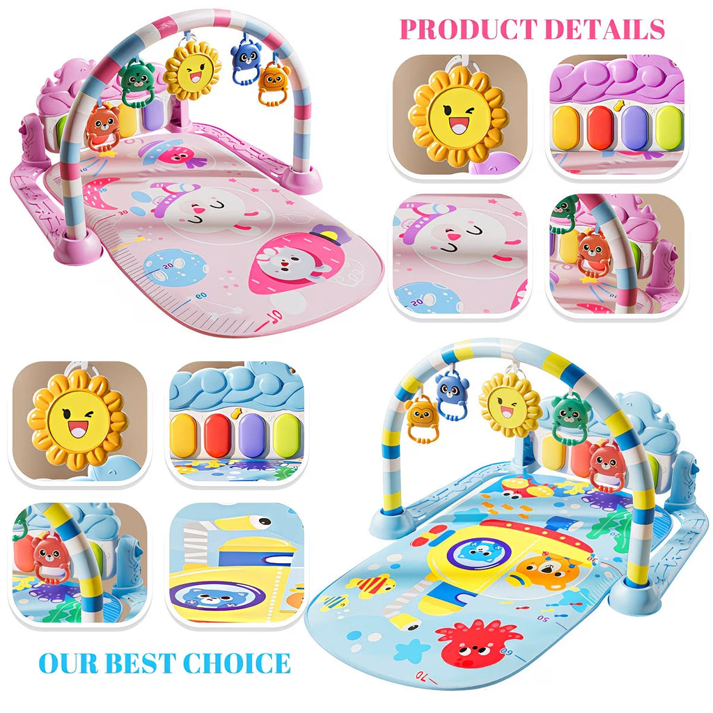 Baby Activity Gym Play Mat with Music & Lights for Infants