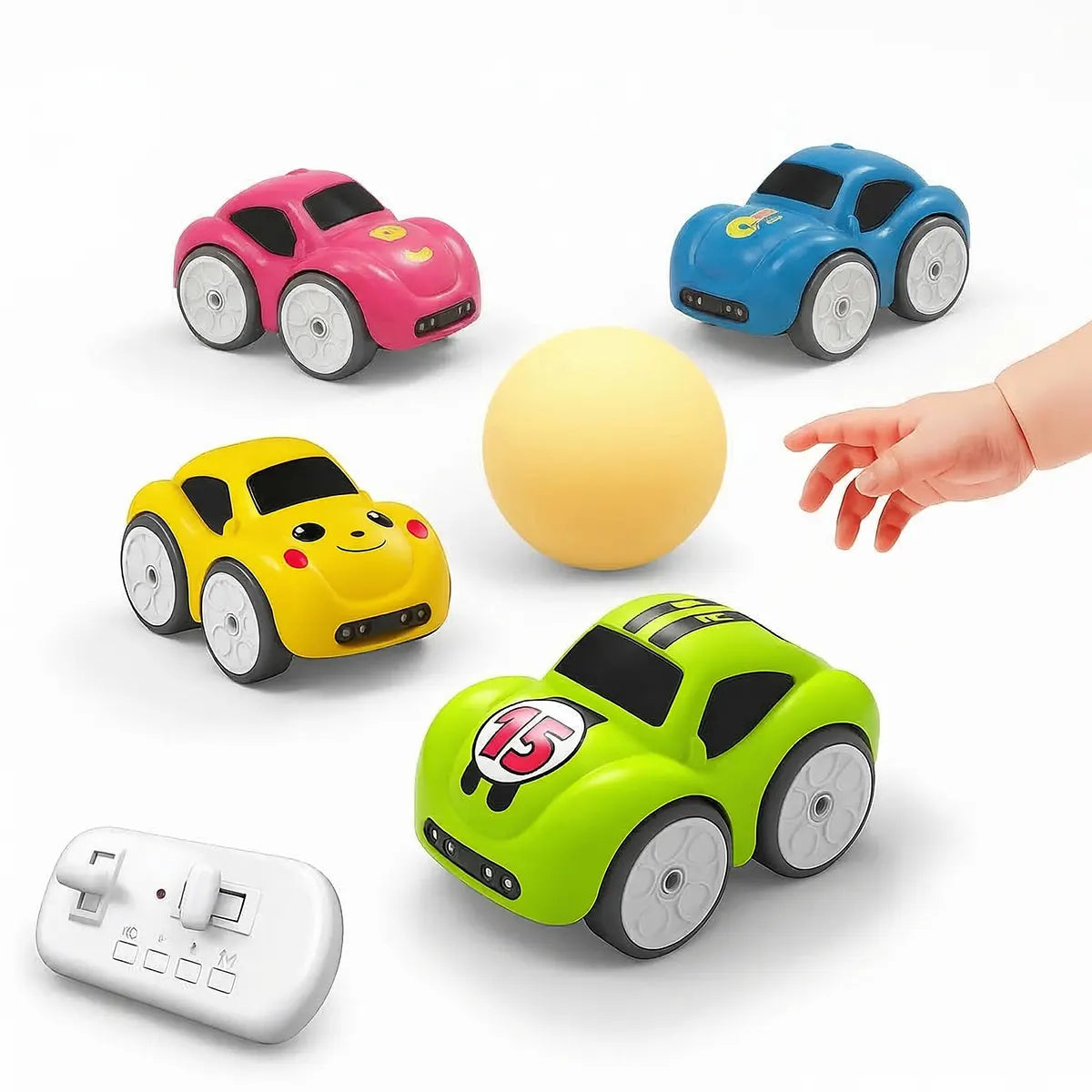 Multicolor remote control toy car with number 15 design and led lights