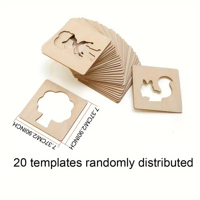 Wooden DIY Drawing Stencils And Tools for Drawing ( Pack Of 20 )