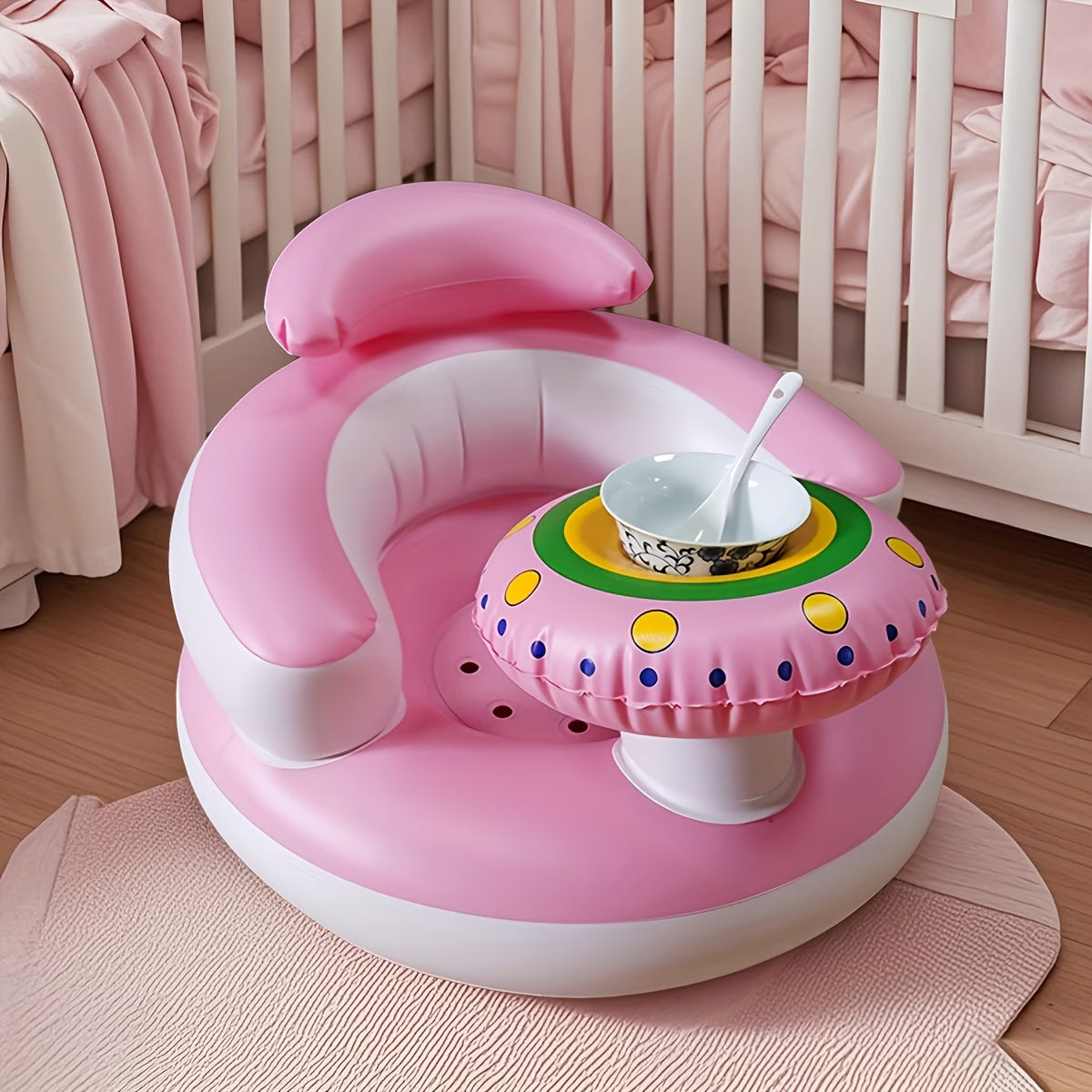 Inflatable Baby Seat with Built-In Air Pump – Portable Support Chair for Learning to Sit