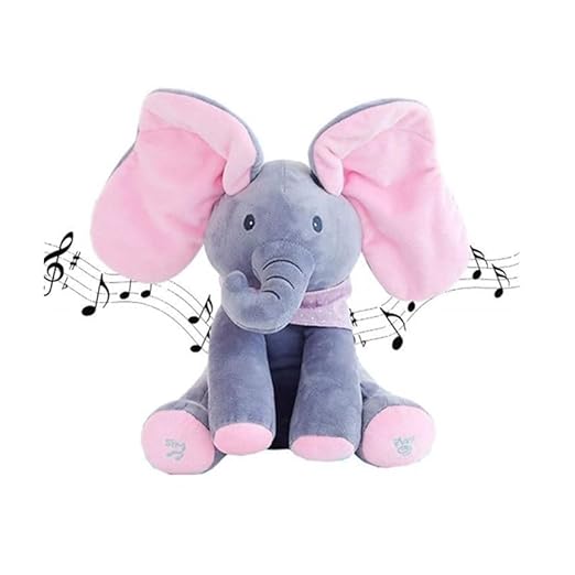 Musical Elephant Plush Toy – Soft Stuffed Animal with Light and Sound for Babies