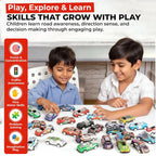 Multicolor alloy miniature toy racing cars with a red storage container box