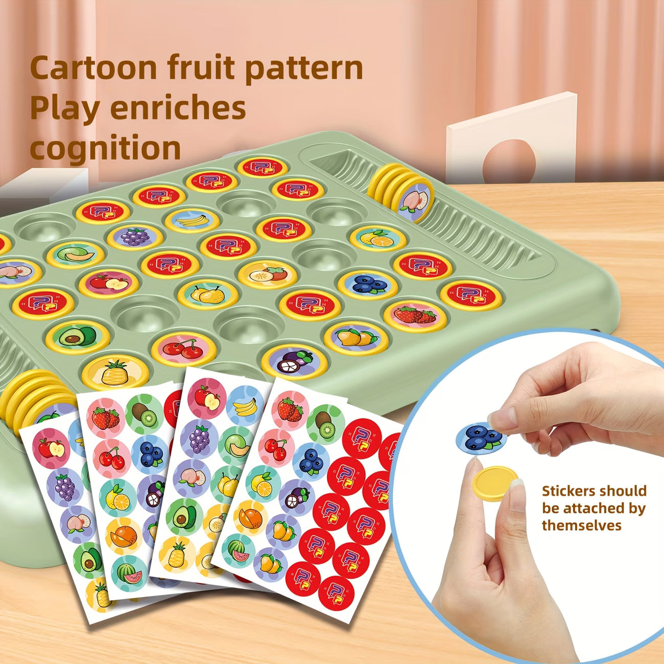 36-Piece Flip Chess Memory Board Game – Fruit and Animal Themed Concentration Puzzle