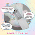 Multicolor rainbow unicorn plush toy with soft faux fur and sparkling horn