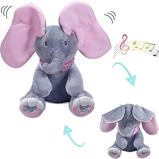 Musical Elephant Plush Toy – Soft Stuffed Animal with Light and Sound for Babies