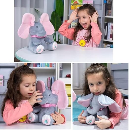 Musical Elephant Plush Toy – Soft Stuffed Animal with Light and Sound for Babies