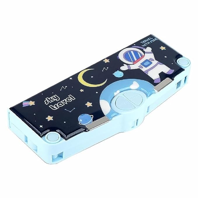 Multifunction Pencil Box with Compartments, Scissors & Sharpener – Student Stationery Organizer