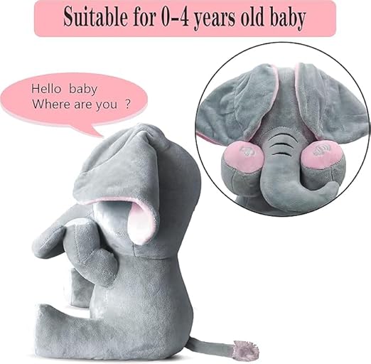 Musical Elephant Plush Toy – Soft Stuffed Animal with Light and Sound for Babies