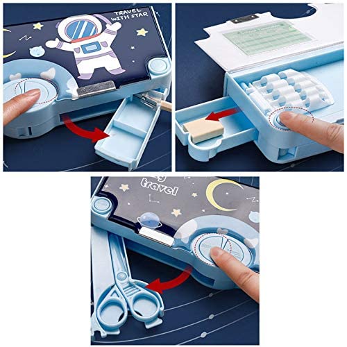 Multifunction Pencil Box with Compartments, Scissors & Sharpener – Student Stationery Organizer