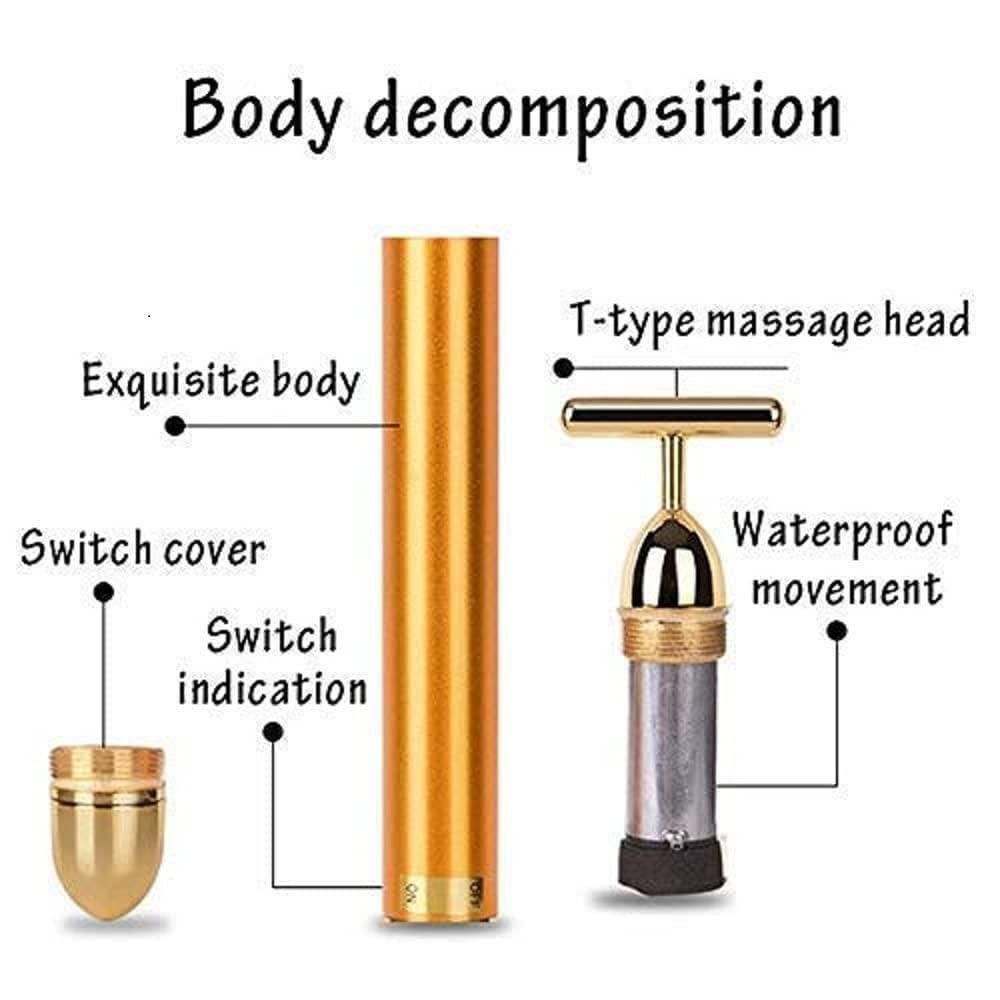 Gold color Energy Beauty Bar Electric Facial Massage Roller