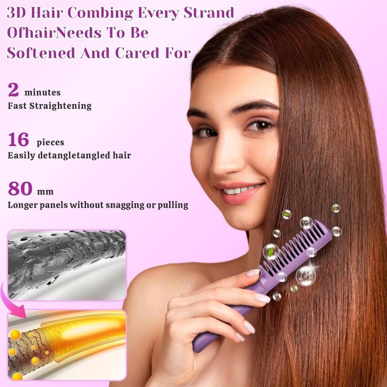 Meneflix Cordless Mini Hair Straightener & Hot Comb – Portable, Rechargeable, Adjustable