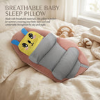 Unisex baby support pillow with yellow bunny face and side bolsters