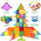 Unisex multicolor translucent magnetic building block tiles set for kids