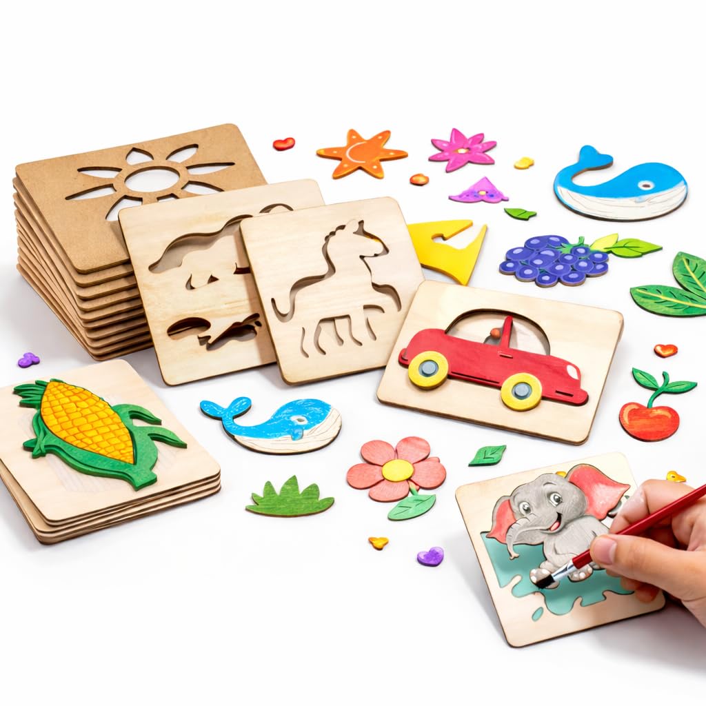 Wooden DIY Drawing Stencils And Tools for Drawing ( Pack Of 20 )