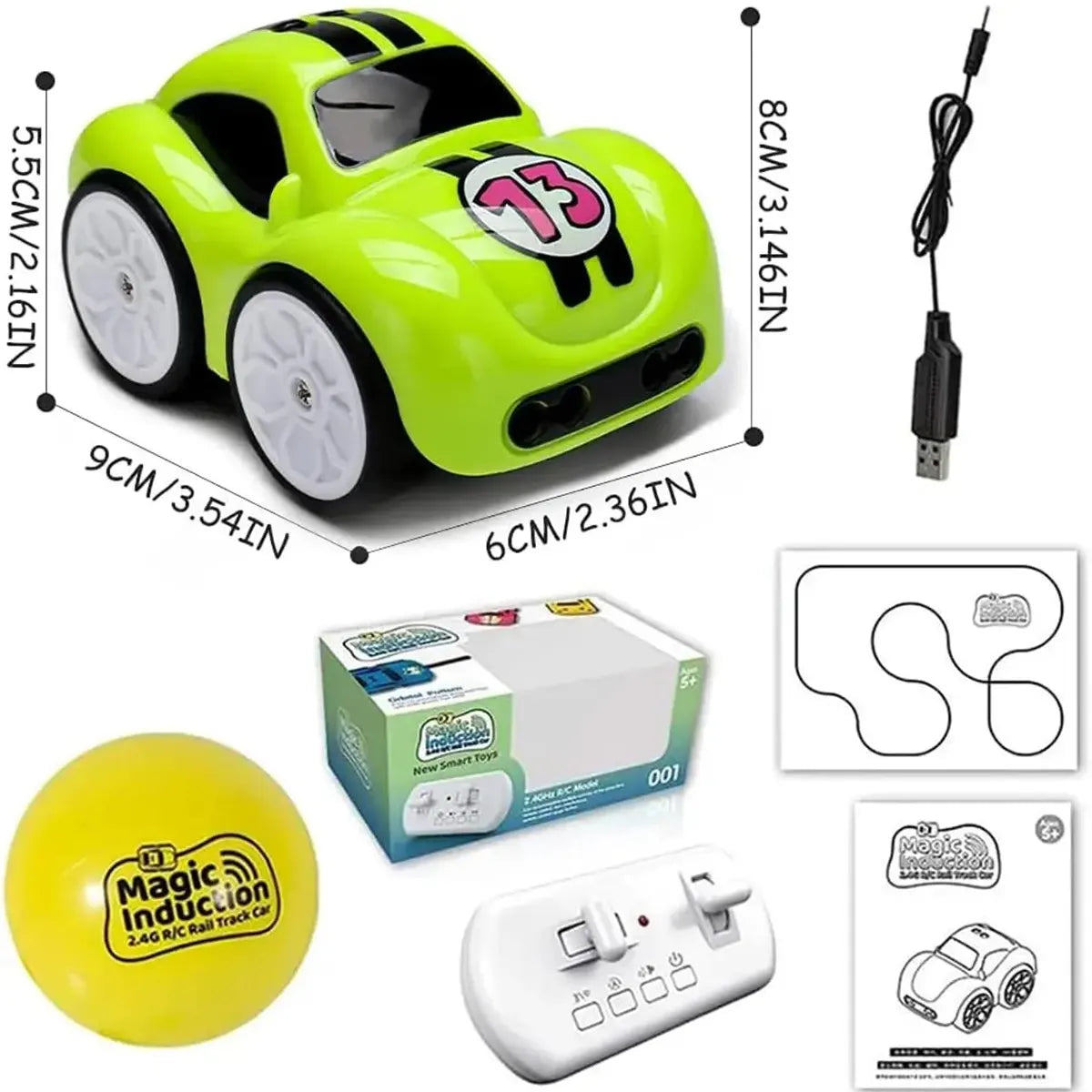 Multicolor remote control toy car with number 15 design and led lights