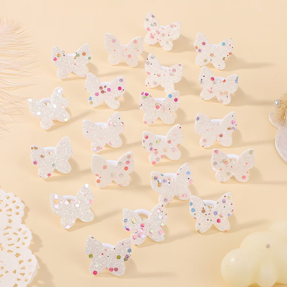 Candy Bow Hair Ties Set 8PCS Cute Baby Girl Elastic Bands