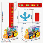 Colorful automatic domino laying train toy with building blocks set