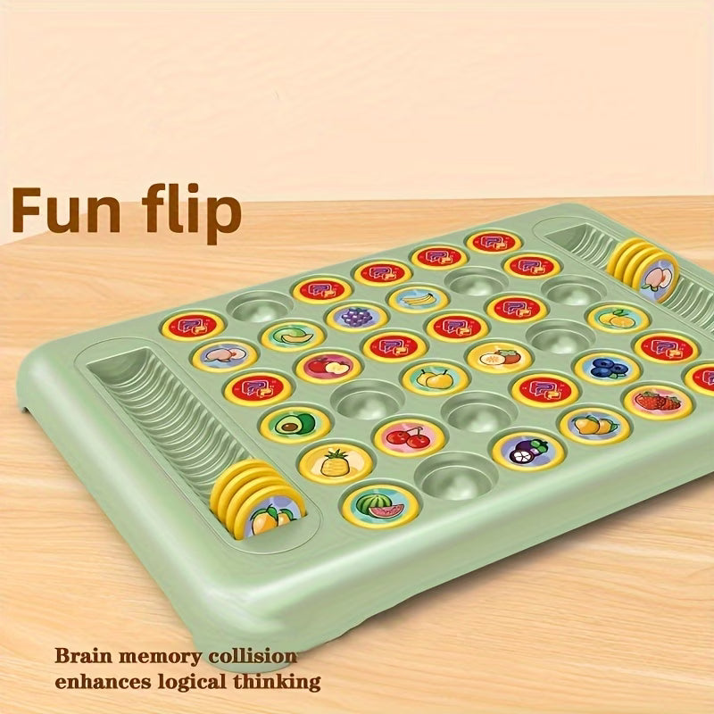 36-Piece Flip Chess Memory Board Game – Fruit and Animal Themed Concentration Puzzle