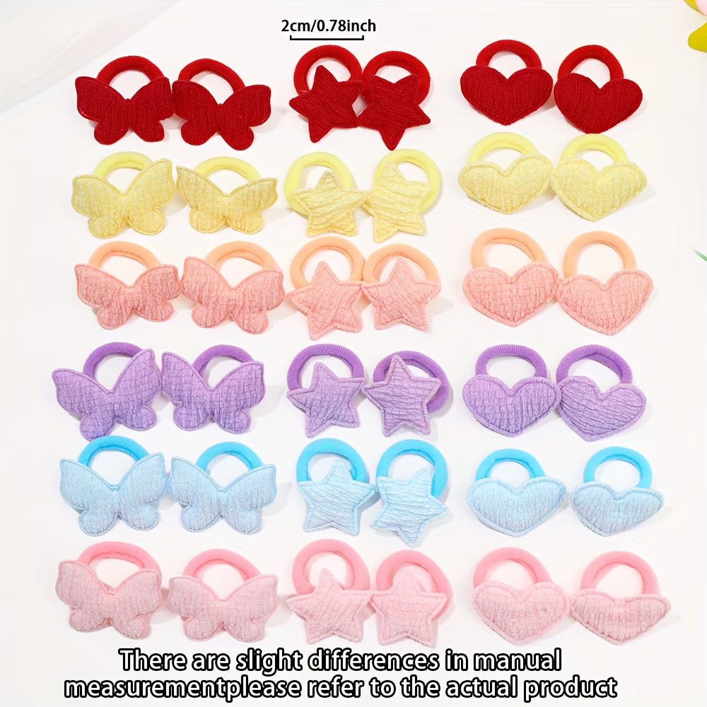 Pastel Pop Hair Ties – 8PCS Cute Fabric Bands for Girls