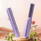 Meneflix Cordless Mini Hair Straightener & Hot Comb – Portable, Rechargeable, Adjustable