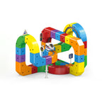 Multicolor DIY plastic modular train track toy with looping arches