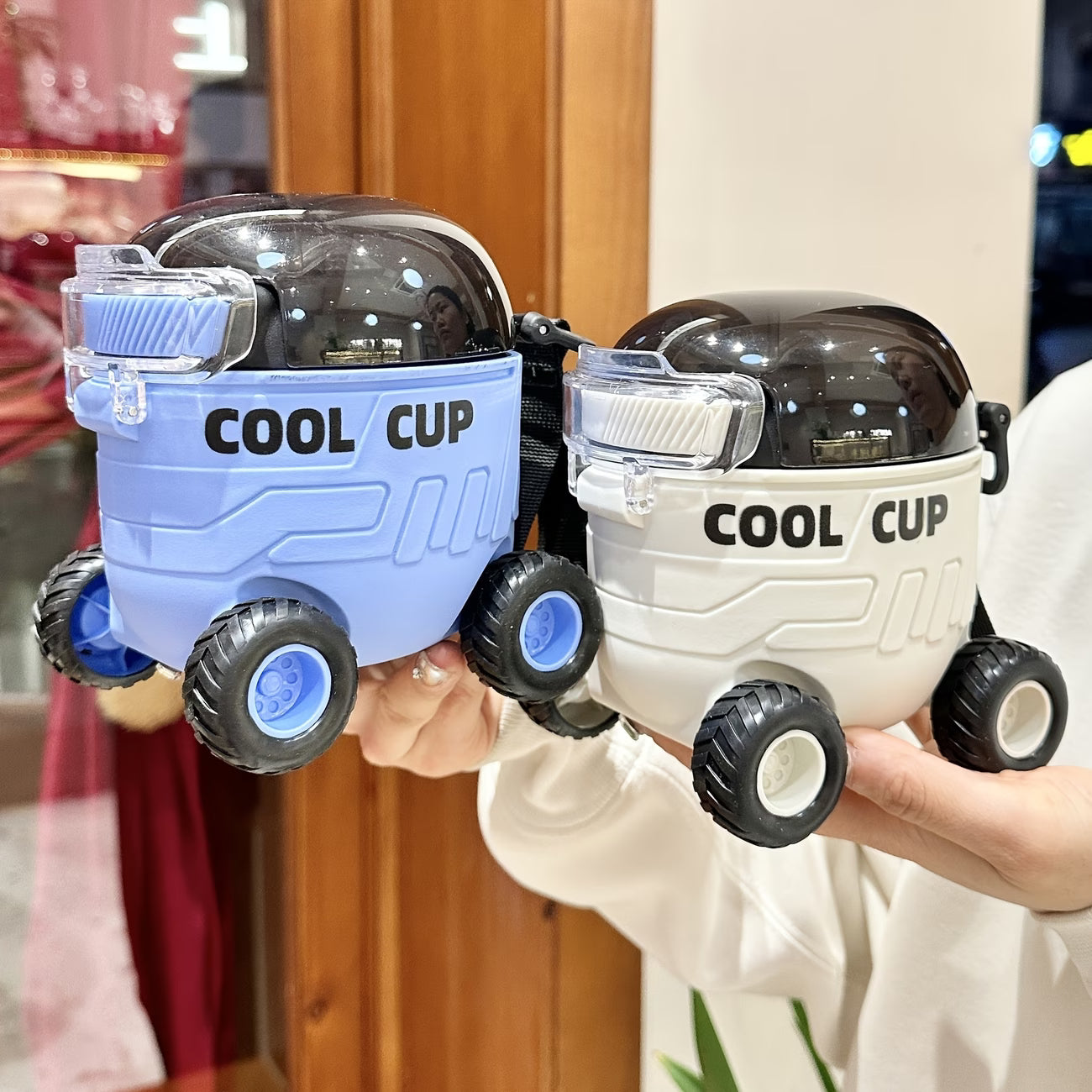 Cute Cartoon Water Bottle – Portable Straw Cup