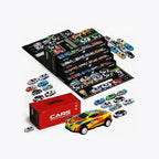 Multicolor alloy miniature toy racing cars with a red storage container box