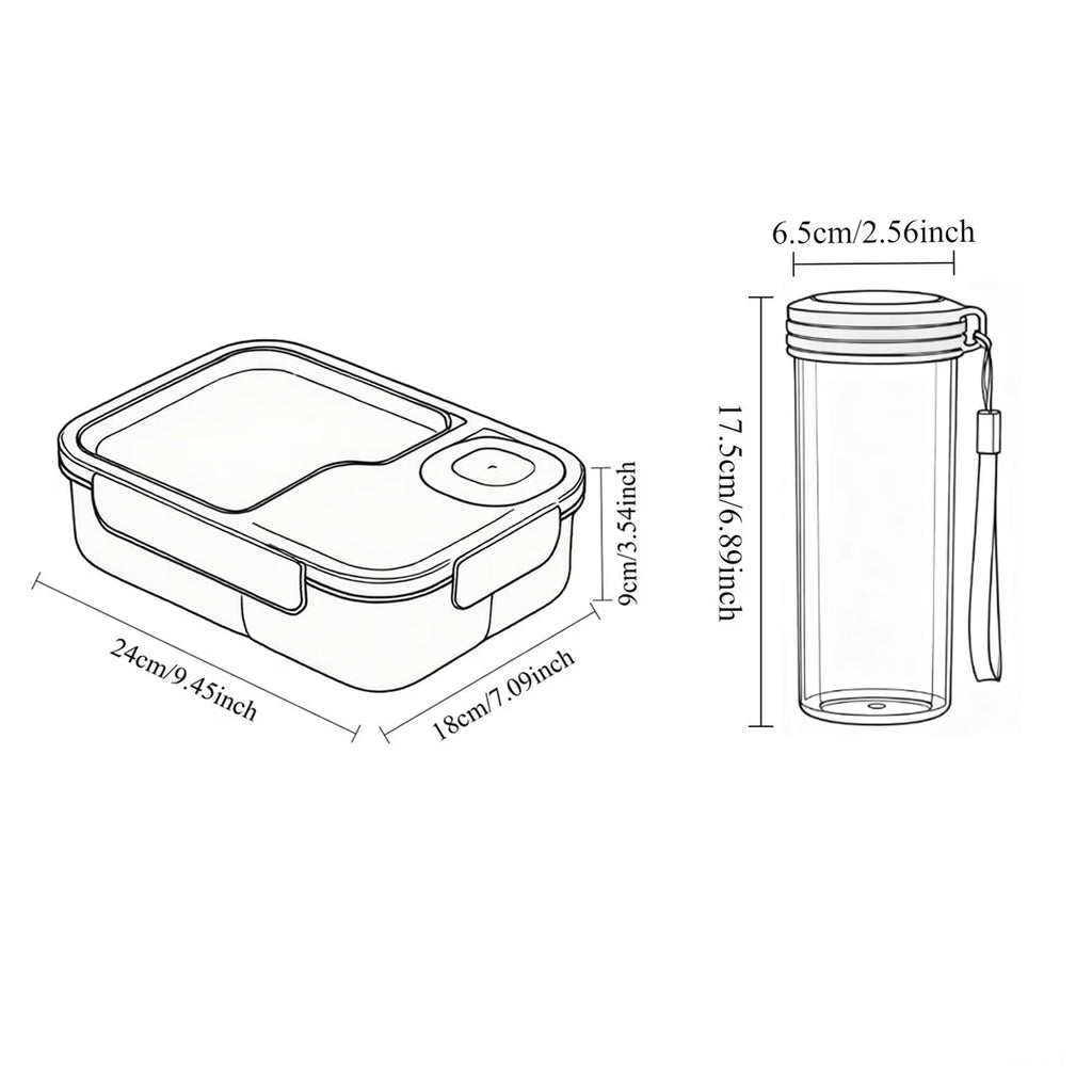 Kids Lunch Box with Bottle Set