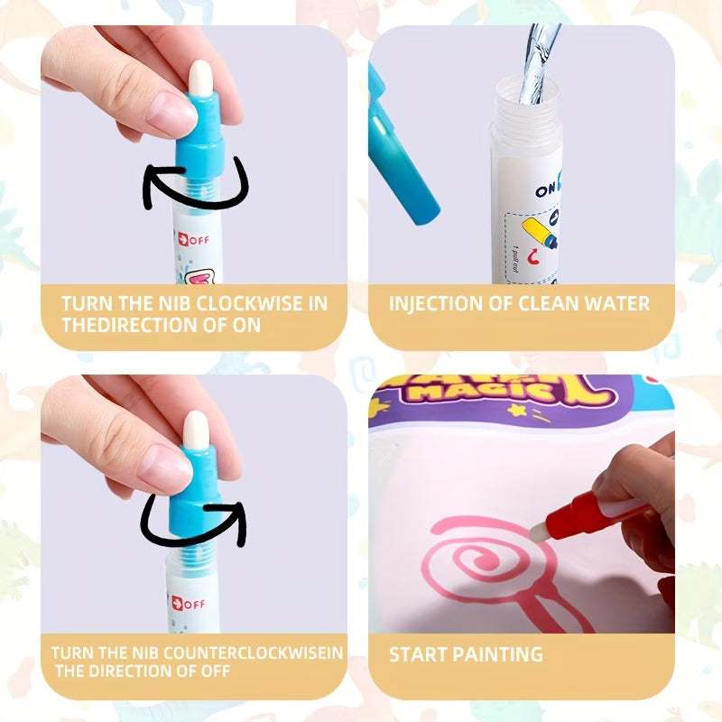 Magic Water Drawing Mat 🎨 | Reusable Mess-Free Painting Canvas for Kids