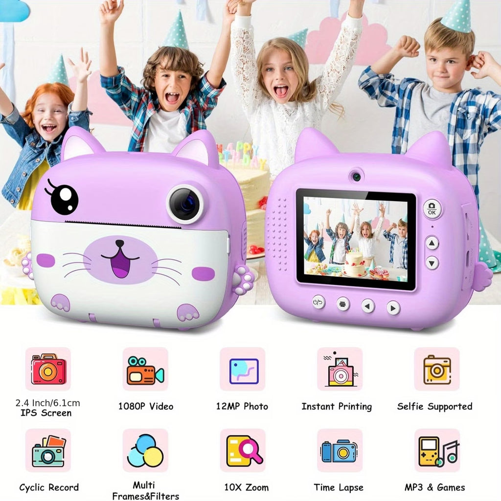 Kids Instant Print Camera with Dual Lens