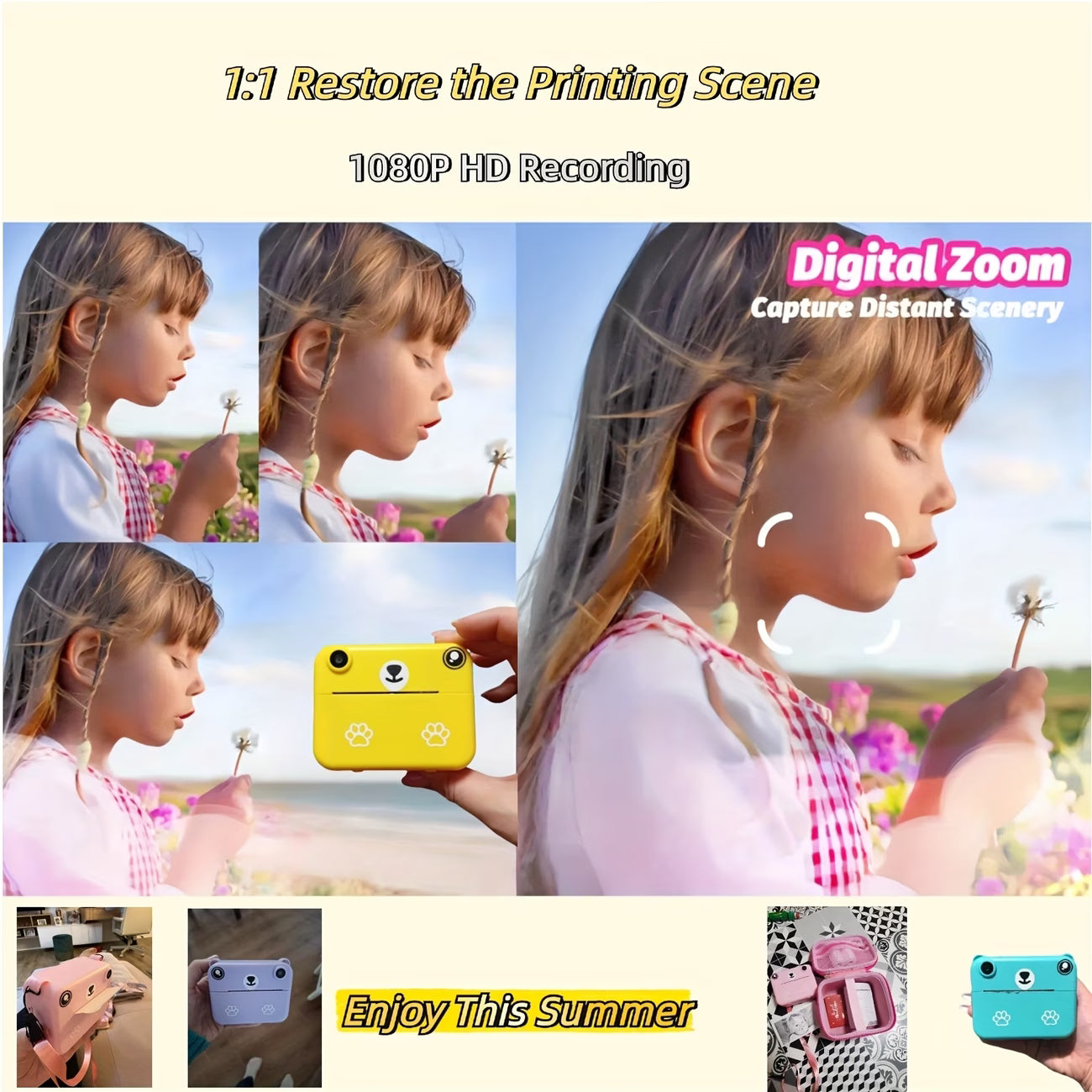 Mini Portable Instant Camera with HD Printing