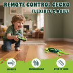 Remote Control Wall Climbing Lizard Toy with LED Eyes – Rechargeable Gecko That Crawls on Walls, Floors & Ceilings | Fun Prank Toy