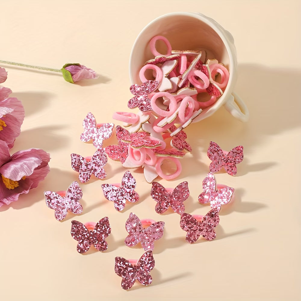 Candy Bow Hair Ties Set 8PCS Cute Baby Girl Elastic Bands