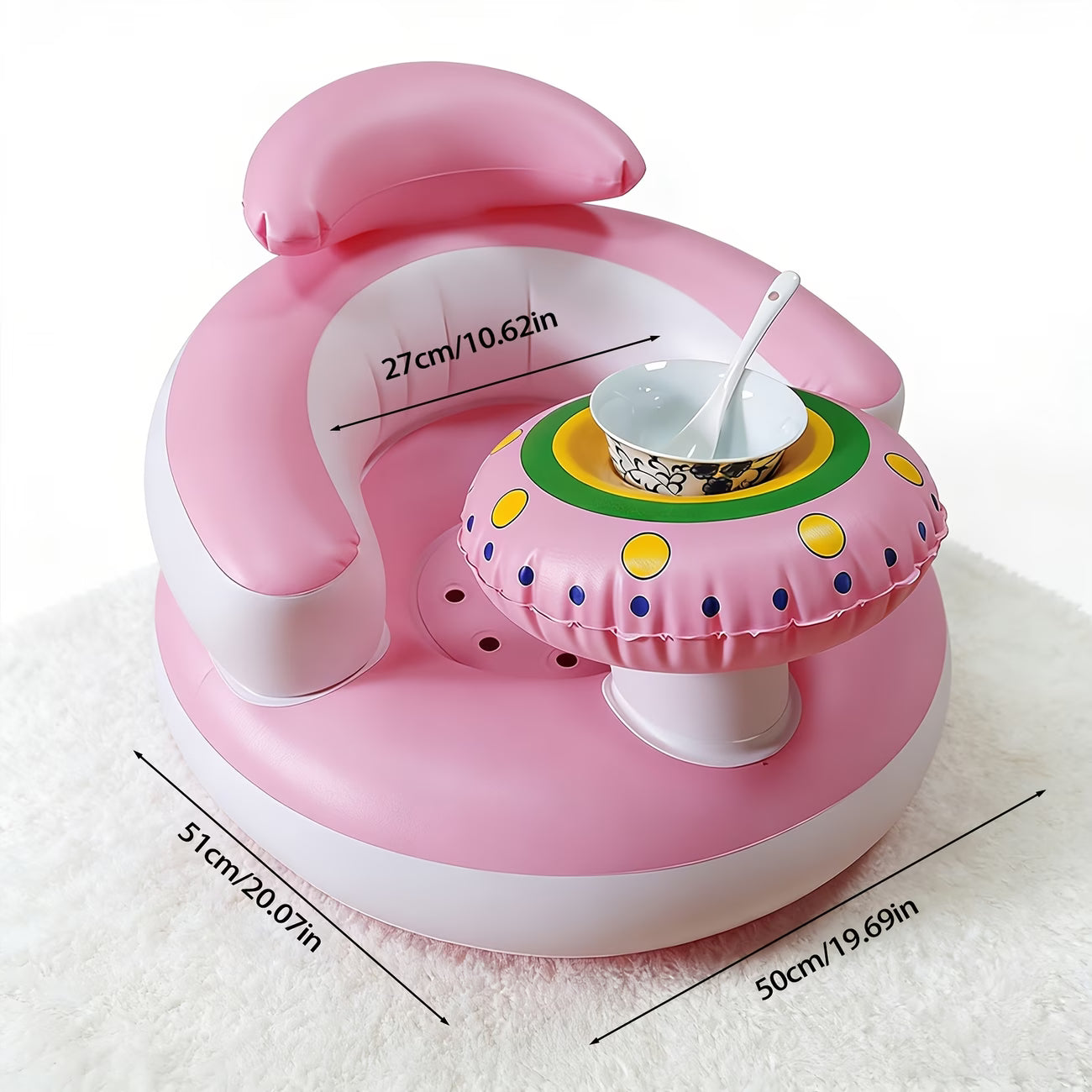 Inflatable Baby Seat with Built-In Air Pump – Portable Support Chair for Learning to Sit