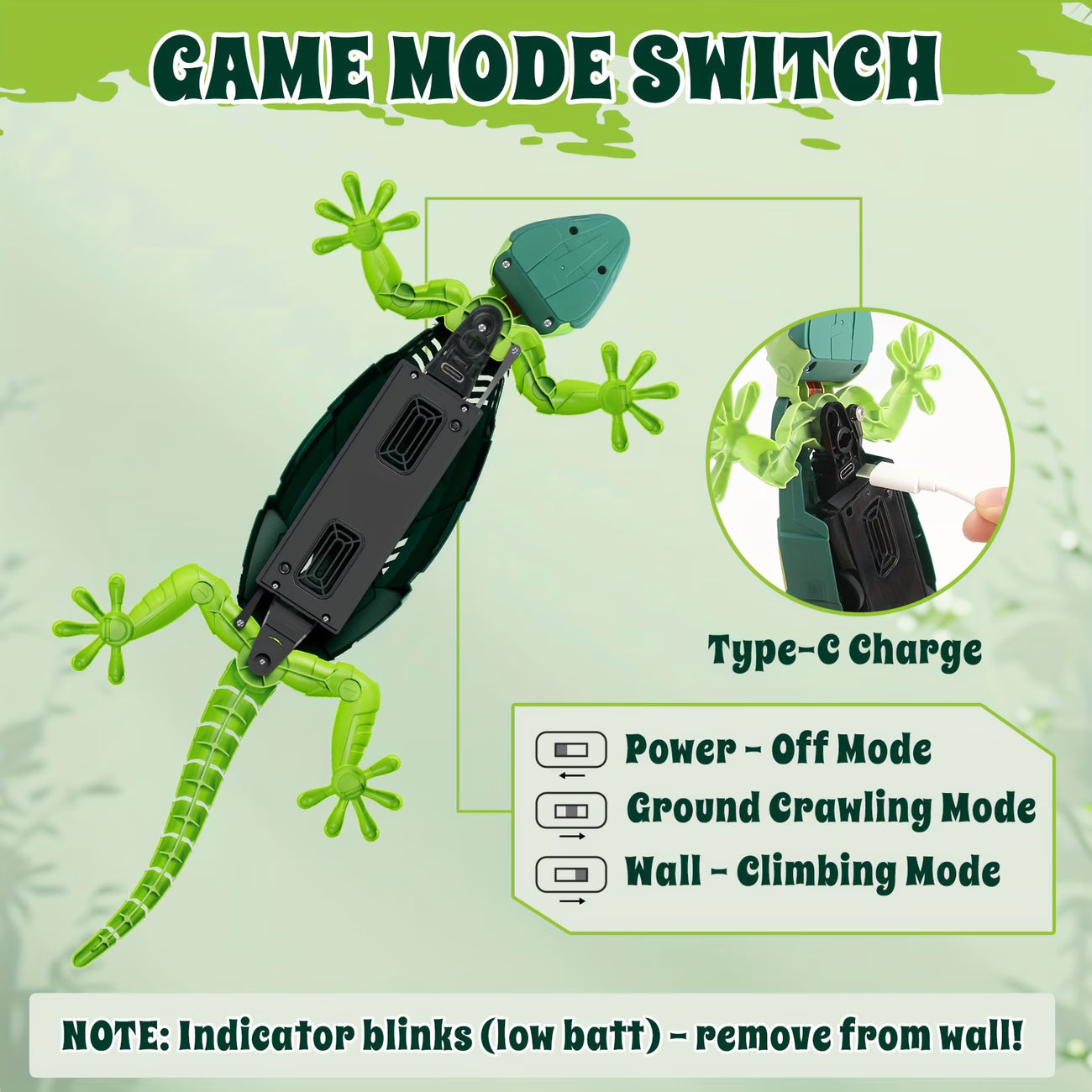 Remote Control Wall Climbing Lizard Toy with LED Eyes – Rechargeable Gecko That Crawls on Walls, Floors & Ceilings | Fun Prank Toy