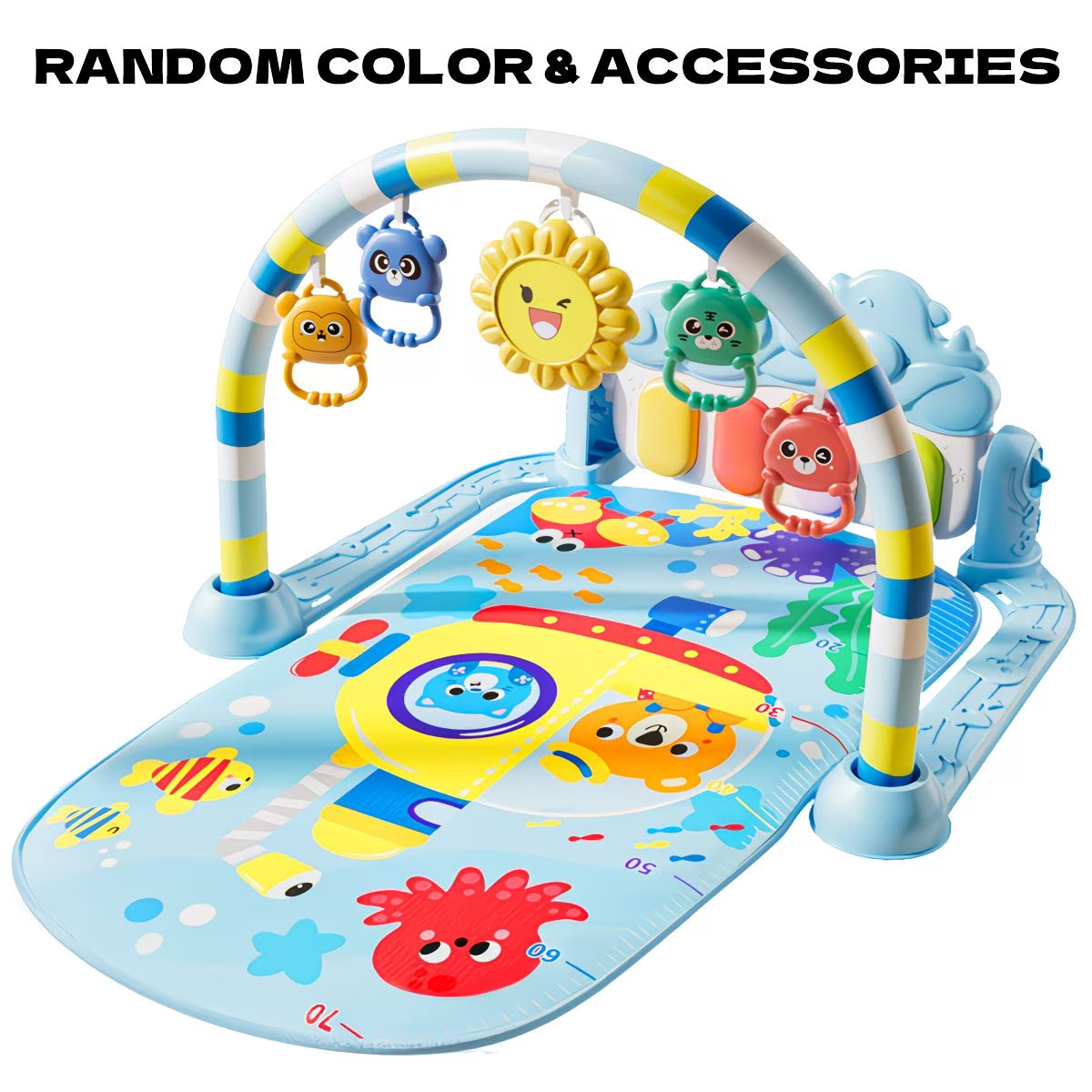 Baby Activity Gym Play Mat with Music & Lights for Infants