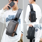 Urban USB Anti-Theft Fashion Sling Bag for Men & Women – Compact Crossbody Chest Bag