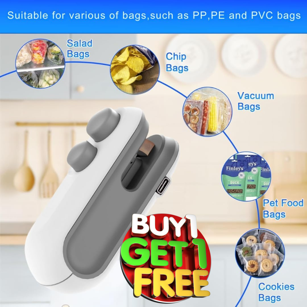 Mini Sealing Machine – Portable Handheld Sealer Clip for Food, Snacks, Chips